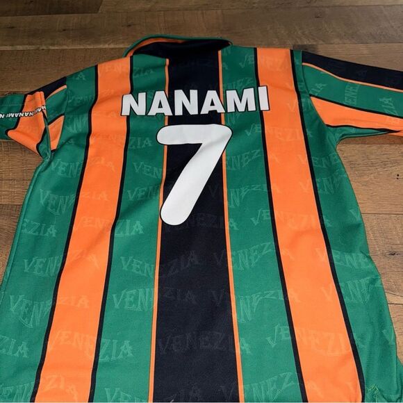 Venezia Men's Green and Orange Striped Shirt - Picture 6 of 6